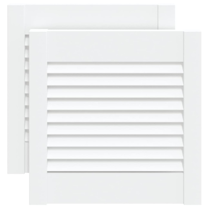 Vrata za omarico z letvicami 2 kosa bela 39,5x39,4 cm borovina